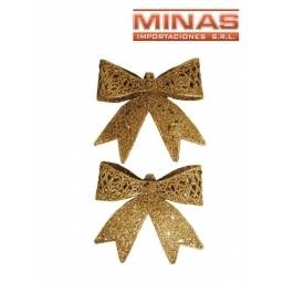 MOAS NAVIDEAS DE 11 CM. X 2 UND, DORADAS.