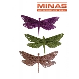 LIBELULAS NAVIDE�AS DE 17 CM X 3 UND, SURTIDAS.