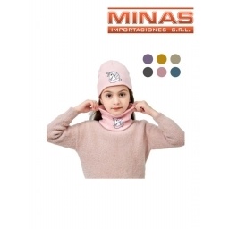 GORRO DE LANA + CUELLO,UNICORNIO.