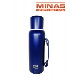 TERMO DE ACERO INOXIDABLE 1L EXCELENTE CALIDAD, AZUL.