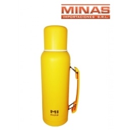 TERMO DE ACERO INOXIDABLE 1L EXCELENTE CALIDAD, AMARILLO.