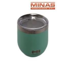 MATE DE ACERO INOXIDABLE EXCELENTE CALIDAD X 220 ML, VERDE AGUA.