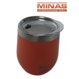 MATE DE ACERO INOXIDABLE EXCELENTE CALIDAD X 220 ML, CORAL.