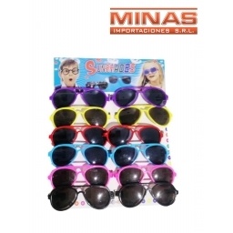 GAFAS INF. VARIOS COLORES X 12 UND, DE COTILLON, $25 CU.