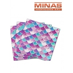 SERVILLETAS SIRENA  X 20 PCS, 33 CM X 33.
