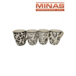 TAZA DE CERAMICA DE 10 CM,FLORES.