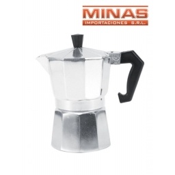 CAFETERA ITALIANA DE ALUMINIO, 6 TAZAS, EN CAJA,