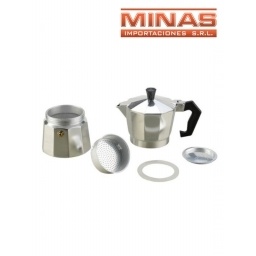 CAFETERA ITALIANA DE ALUMINIO, 9 TAZAS, EN CAJA,