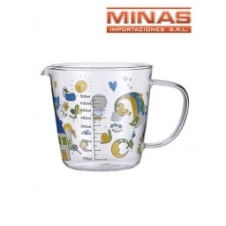 JARRA MEDIDORA CON DISEOS, EN CAJA.
