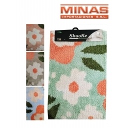 ALFOMBRA DE BAO 40 CM X 60 CM, FLORES.