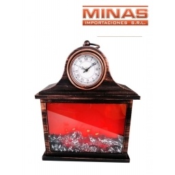 LUZ DECORATIVA  LED EFECTO LLAMA DE FUEGO 30 CM X 38 CM,RELOJ.