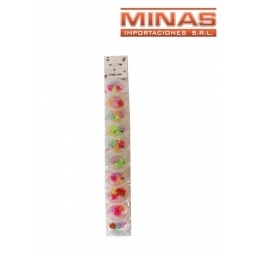 GOMITA RESORTE + 4 PINZAS X 10 UND, $20 CU.