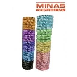 COLITA RESORTE BRILLANTES X 25 UND, 5 COLORES SURTIDOS $ 10 CU.