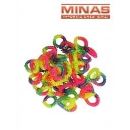 COLITA RESORTE MULTICOLOR  X 100 UND, $7 CU.