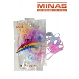 COLITAS PARA TRENZAS PASTEL X 12 PAQUETES DE 100 UND, $20 CU.