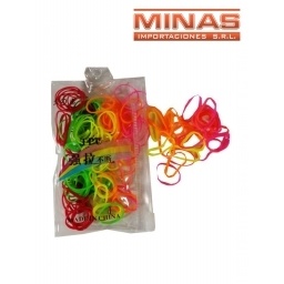 COLITAS PARA TRENZAS FLUOR X 12 PAQUETES DE 100 UND, $20 CU.