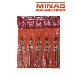 MECHA PARA PARED 6 MM X 100 MM,  5 UND, $ 24 CU.