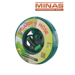 MANGA 12 X 10 MT + 4 ADAPTADORES,VERDE.