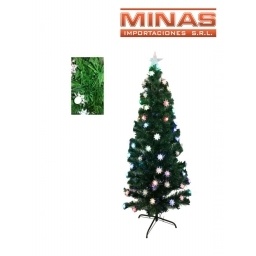 ARBOL CON F. OPTICA + 160 FLORES X 150 CM, CON BASE DE METAL.