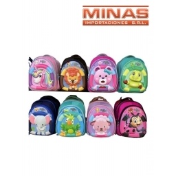 MOCHILA INFANT. DISEO EN RELIEVE X 35 CM, 8 DISEOS.