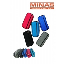 CARTUCHERA  CON DOS CIERRES, 5 COLORES