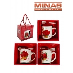 TACITA CON CUCH. PARA MAMA, EN ESTUCHE.4 DISEOS.