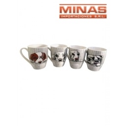 TAZA DE CERAMICA DE 350 ML,PERRITOS.