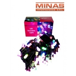 LUCES DE 100 LAMPARAS GRANDES,MULTICOLOR X 9 MT. 220V,