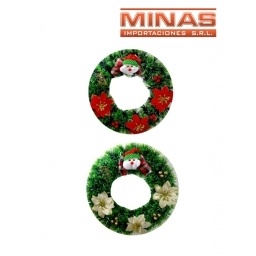 CORONA NAVIDEA X 30 CM,P.NOEL,ORADO Y ROJO.