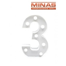NUMERO LED A PILA ,TRES.