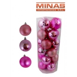 ESFERA DE NAV.DE 6 CM X 24 UND,ROSADO.