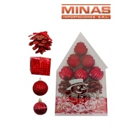 ESFERA DE NAV.DE 5 CM X 12 PCS, ROJO.