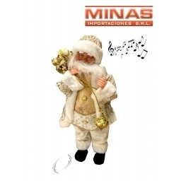 PAPA NOEL MUSICAL X 60 CM,BLANCO.