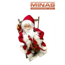 PAPA NOEL EN MECEDORA X 45 CM,ROJO.