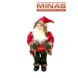 PAPA NOEL X 60 CM CON LEA, ROJO.