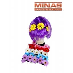 VINCHA CON 6 VERVENAS X12 UND,6 COLORES, $ 79.9 CU.