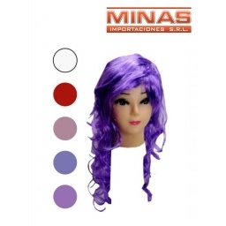PELUCA CON RULOS X 50 CM,SURTIDAS.