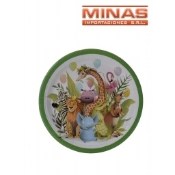PLATOS DESCARTABLES DE 18 CM X 10 UND,ANIM. DE LA SELVA.