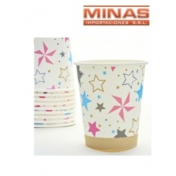 VASOS DESCARTABLES DE 250 ml  X 10 UND,ESTRELLA.