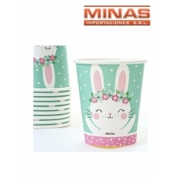 VASOS DESCARTABLES DE 250 ml  X 10 UND,CONEJITA..