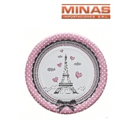 PLATOS DESCARTABLES DE 18 CM X 10 UND,TORRE EIFFEL.