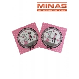 SERVILLETAS  DESCARTABLES DE 33 CM X  20 UND,TORRE EIFFEL.