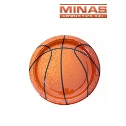 PLATOS DESCARTABLES DE 18 CM X 10 UND,PELOTA DE BASKET.