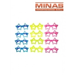 LENTES FLOGGER  X 12 UND,ESTRELLAS FLUOR, $ 12 CU.