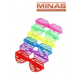 LENTES FLOGGER  X 12 UND,CORAZON FLUOR, $ 12 CU.