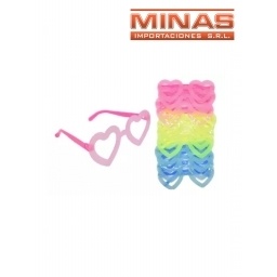 LENTES FLOGGER  X 12 UND,CORAZON FLUOR, $ 12 CU.
