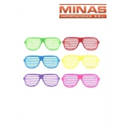 LENTES FLOGGER  X 12 UND,CUADRADOS FLUOR, $ 12 CU.
