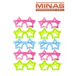 LENTES FLOGGER  X 12 UND,ESTRELLA FLUOR, $ 12 CU.
