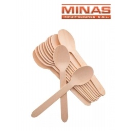 CUCHARAS ECOLOGICAS DE 16 CM X 10 UND,MADERA.