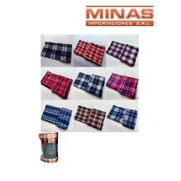 MANTA POLAR 150 CM X 200 CM X 140 G,ESCOCESA,VARIOS COLORES.